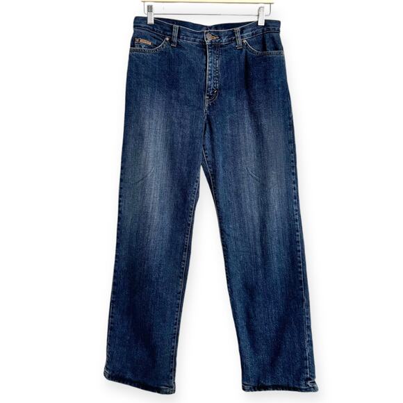 Eddie Bauer Nautral Fit Straight Leg Flannel Lined Medium Wash Jeans Women's 10P - Picture 1 of 11